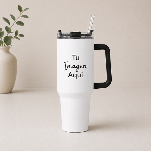 Tumbler 40oz con aza de color personalizada