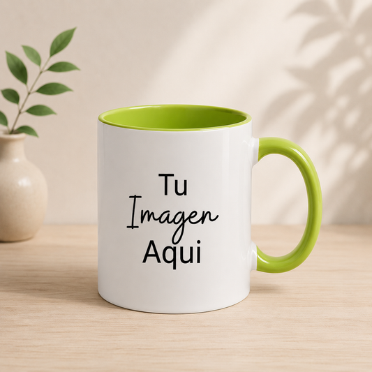 Taza interior y mango de colore 11 oz personalizada