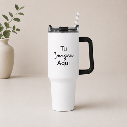 Tumbler 40oz con aza de color personalizada