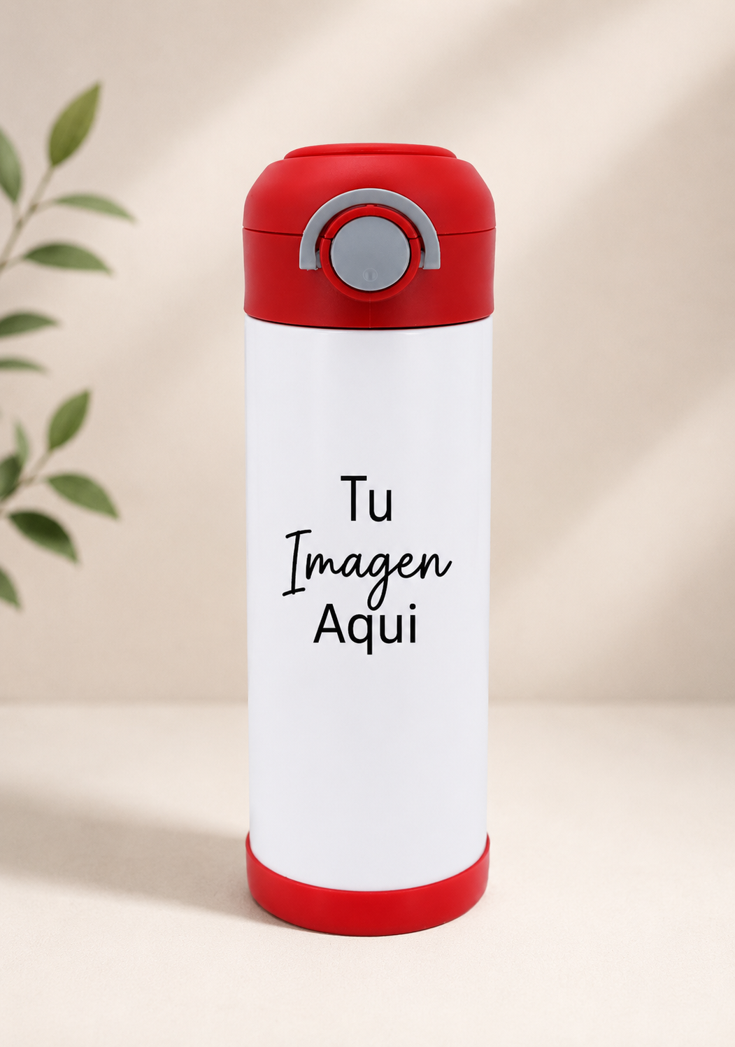 Vaso infantil de 12oz  personalizado con tapa abatible y cierre de seguridad