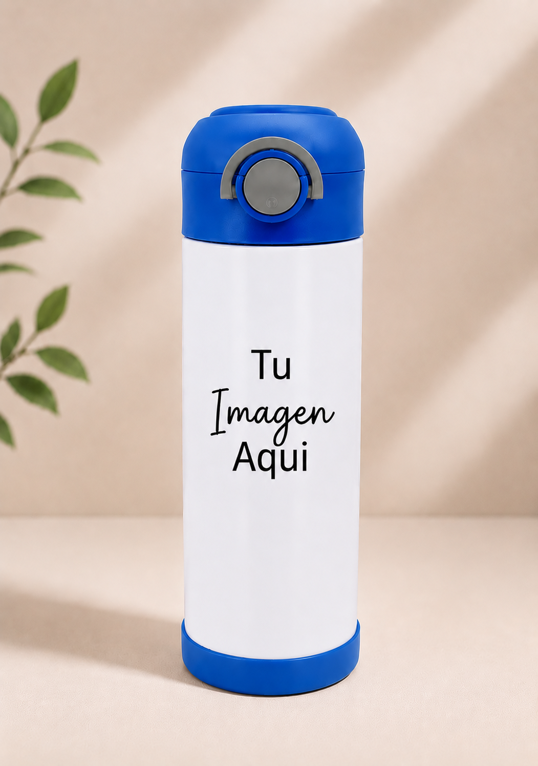 Vaso infantil de 12oz  personalizado con tapa abatible y cierre de seguridad