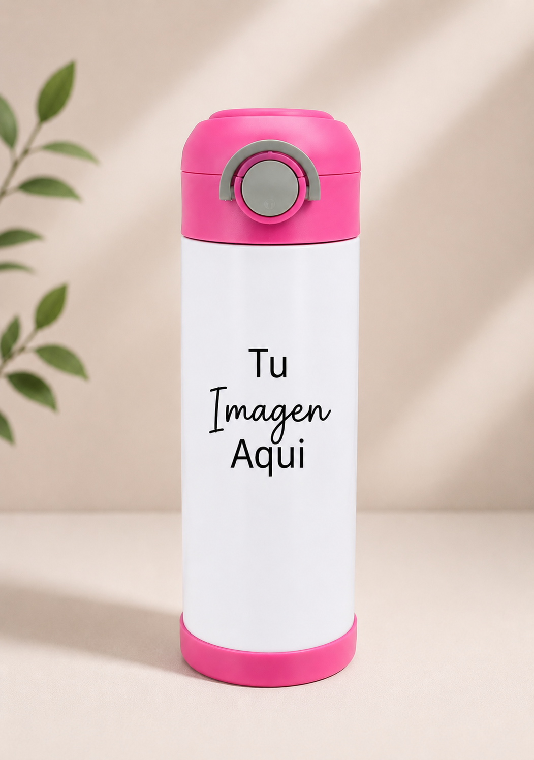 Vaso infantil de 12oz  personalizado con tapa abatible y cierre de seguridad