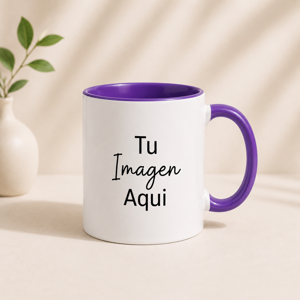 Taza interior y mango de colore 11 oz personalizada