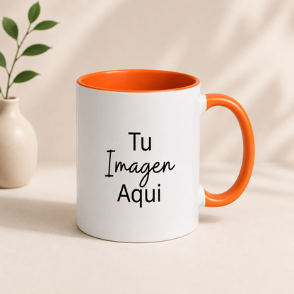 Taza interior y mango de colore 11 oz personalizada