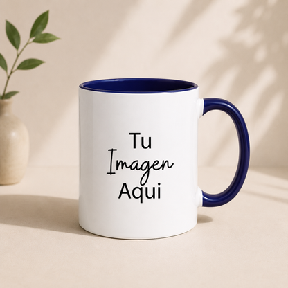 Taza interior y mango de colore 11 oz personalizada