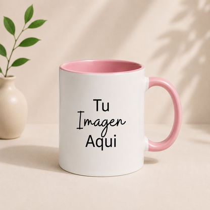 Taza interior y mango de colore 11 oz personalizada