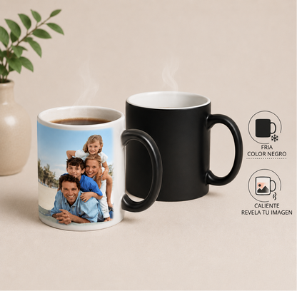 Taza mágica negra 11oz personalizada