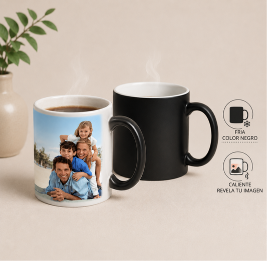 Taza mágica negra 11oz personalizada