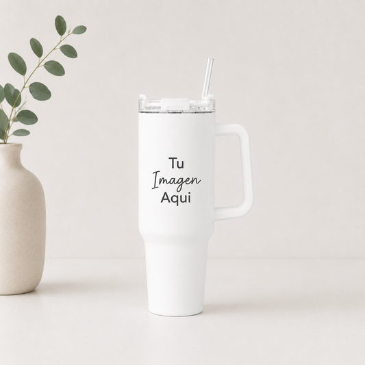 Tumbler 40oz con aza de color personalizada