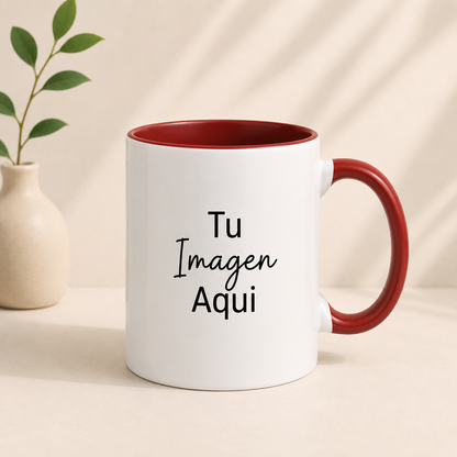 Taza interior y mango de colore 11 oz personalizada