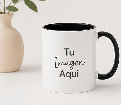 Taza interior y mango de colore 11 oz personalizada